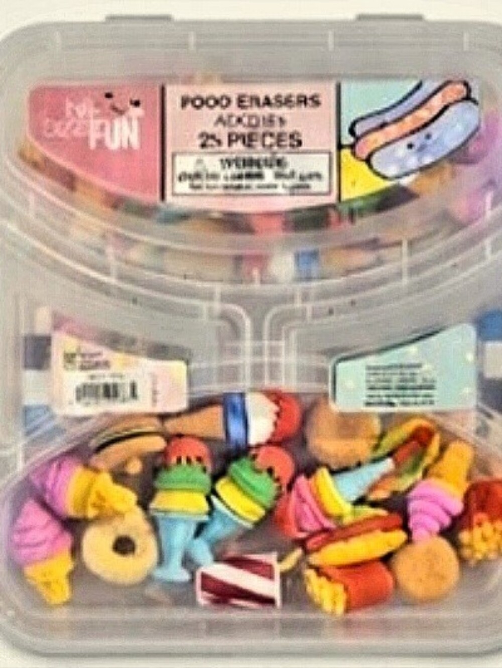 Fun Food Eraser Kit -  🍎🍇🍔🧀🫑🥕